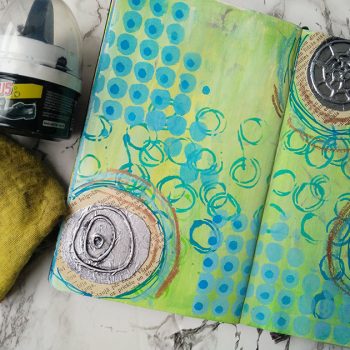 Creating distressed metallic elements in your art journal