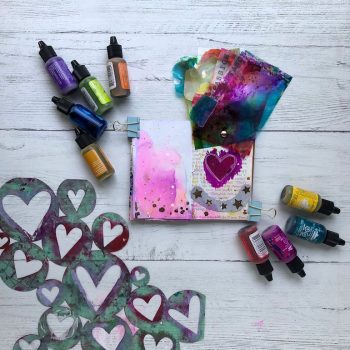 Living wholehearted lives: use alcohol inks to create organic layers of universal wholehearted traits