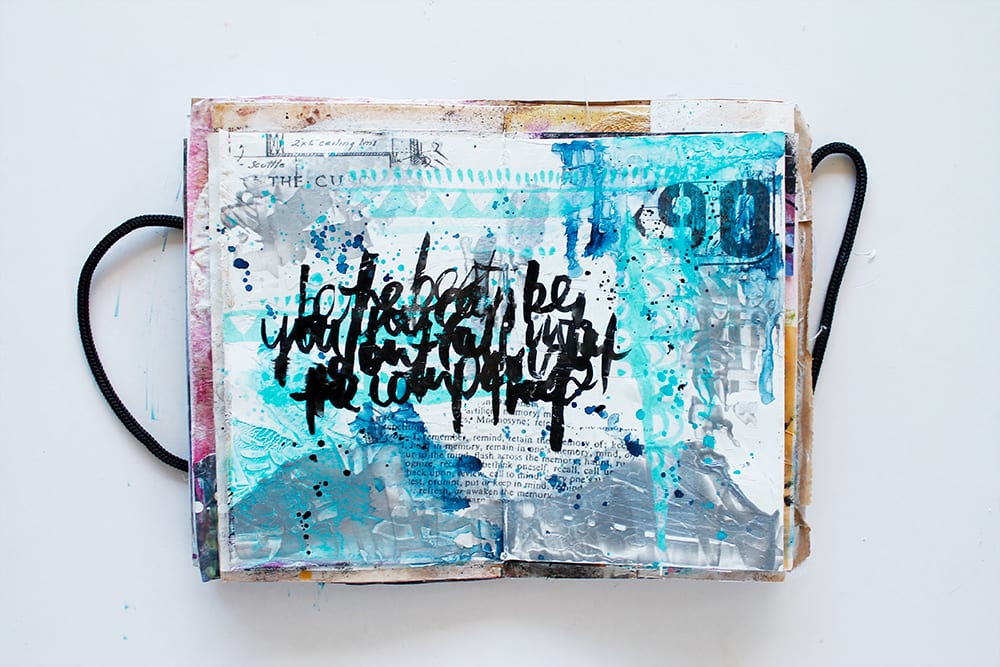 Create texture in your art journal using minimal supplies