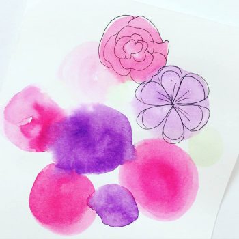 How to add drawn features to watercolour backgrounds