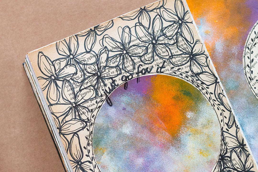 Incorporating your favourite elements into an art journal spread