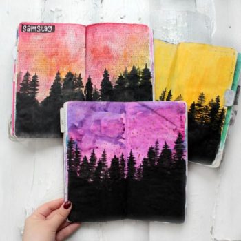 Three watercolour background techniques