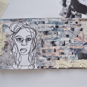 Creating a mixed media self portrait